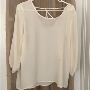 Pink Rose Blouse in White